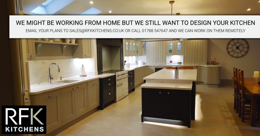We might be working from home but we still want to design your kitchen!