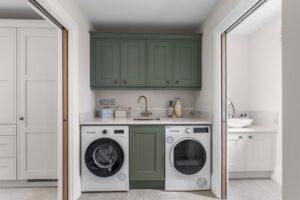 Green & Neutral In-Frame Kitchen in Lower Broadheath