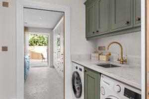 Green & Neutral In-Frame Kitchen in Lower Broadheath