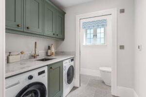 Green & Neutral In-Frame Kitchen in Lower Broadheath
