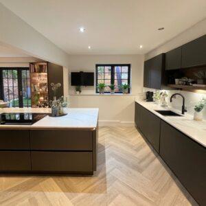 Dark Grey Handleless Kitchen