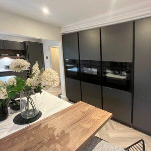 Dark Grey Handleless Kitchen