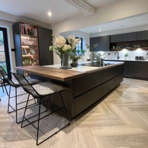 Dark Grey Handleless Kitchen