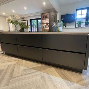 Dark Grey Handleless Kitchen