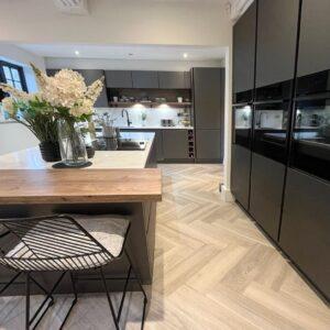 Dark Grey Handleless Kitchen