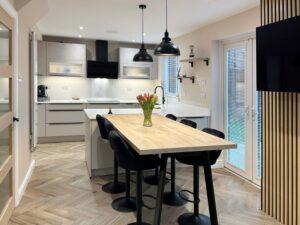 Sand Modern Kitchen in Rugby