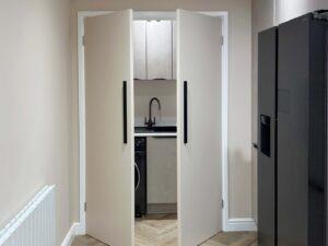 Sand Modern Kitchen in Rugby