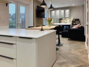 Sand Modern Kitchen in Rugby