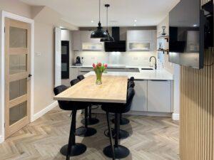 Sand Modern Kitchen in Rugby